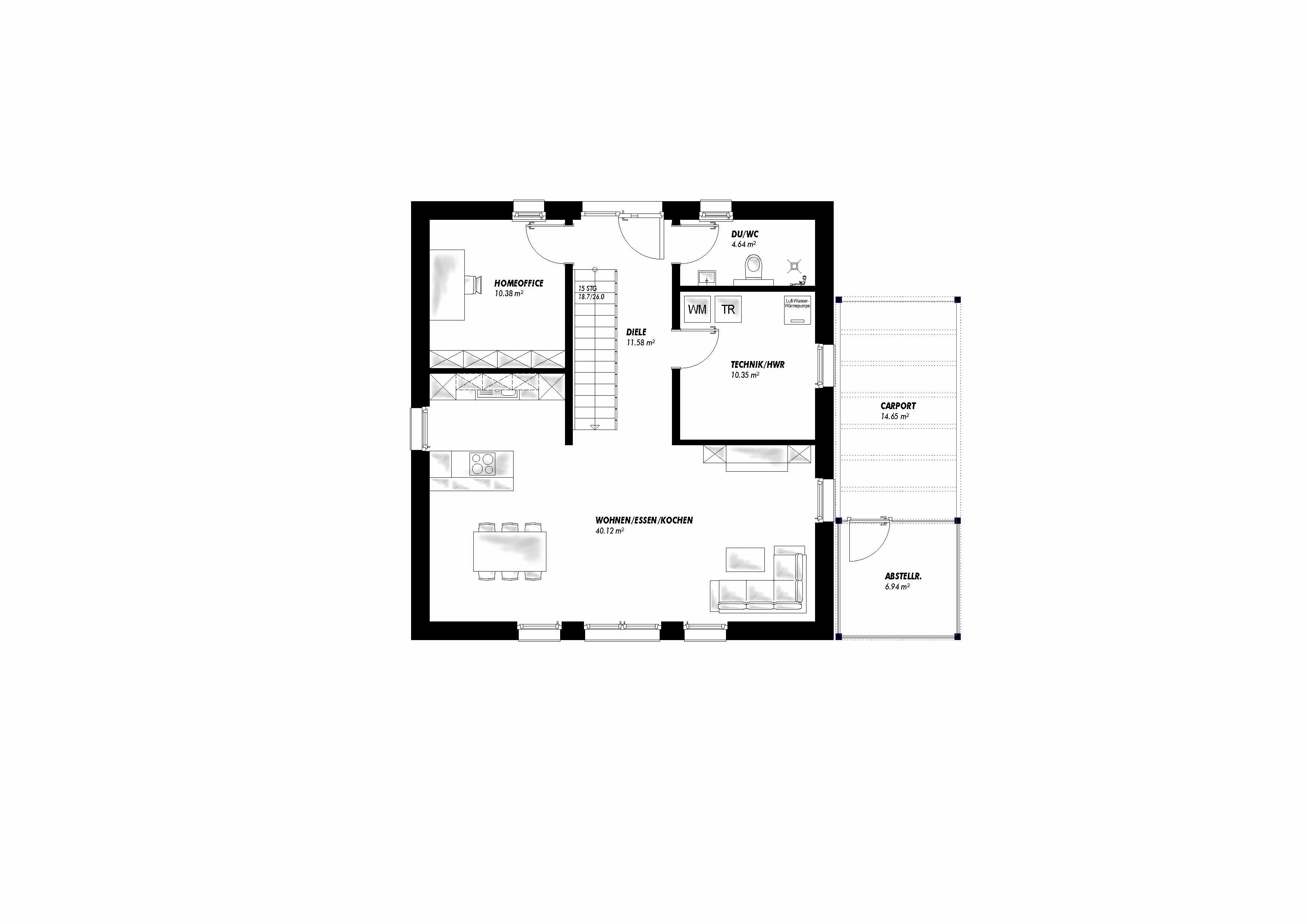 Stadtvilla Walmdach Erdgeschoss Grundriss Rs Individuelles