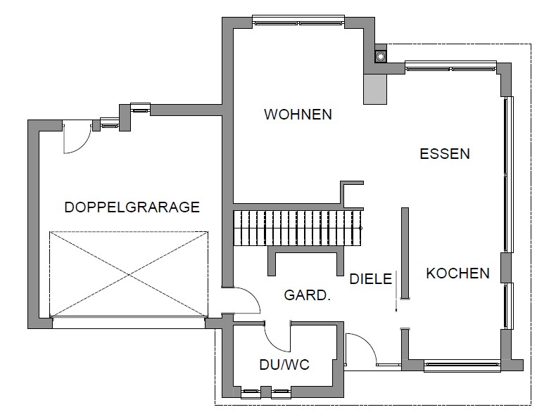 Architektenhaus Grundriss Erdgeschoss