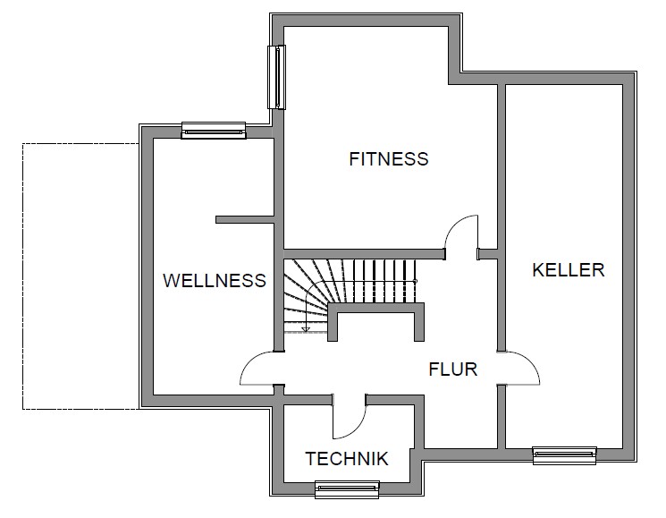 Architektenhaus Grundriss Kellergeschoss