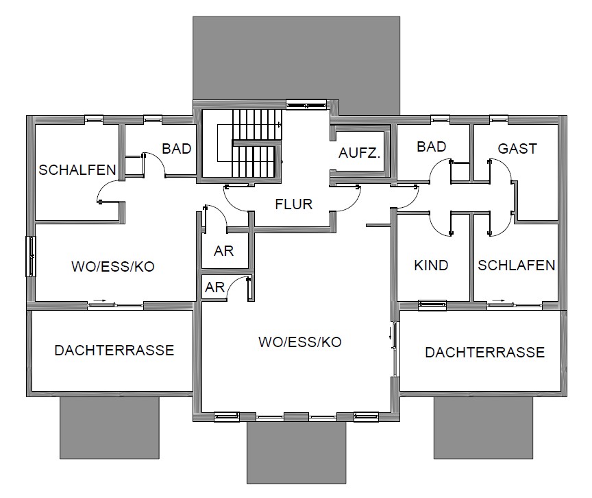 Mehrfamilienhaus Grundriss 2. Obergeschoss