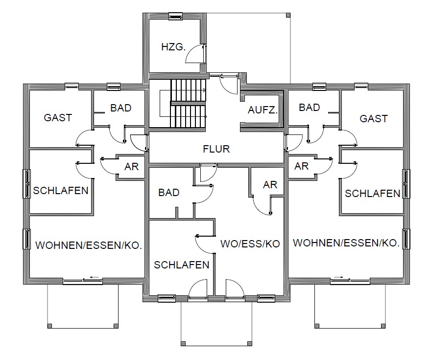 Mehrfamilienhaus Grundriss Erdgeschoss